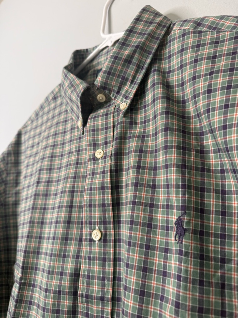 NWT Ralph Lauren Green and Blue Plaid Button-Down Shirt